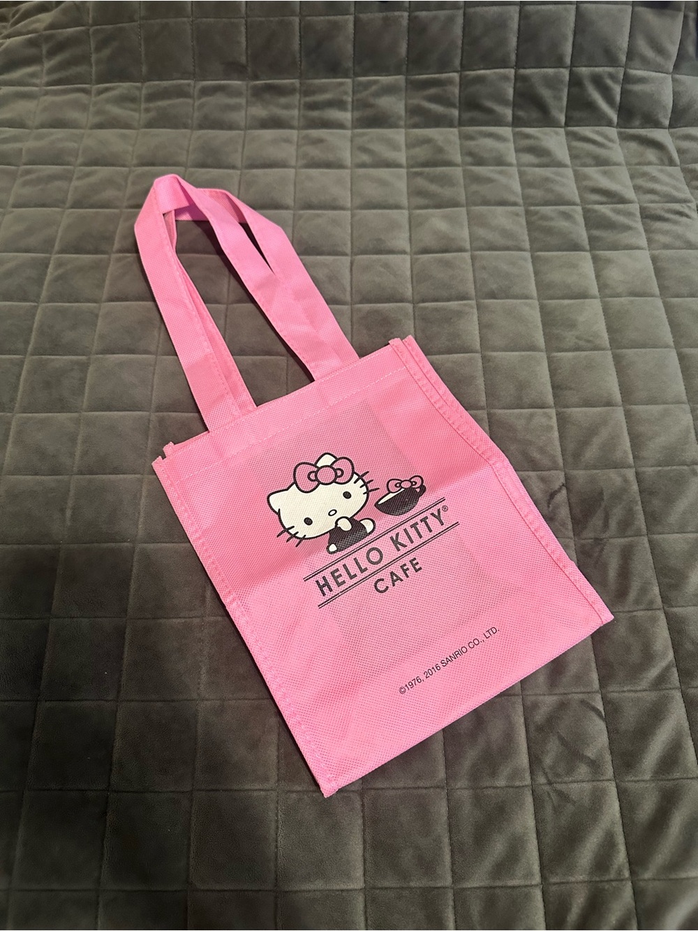 Hello Kitty Pink Cafe Tote Bag with Character Print